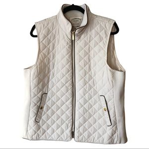 CAMBRIDGE Dry Goods Cream Quilted Zip Vest Jacket